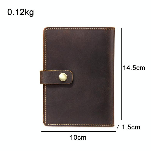 Dark Coffee Leather Passport Holder Travel Wallets