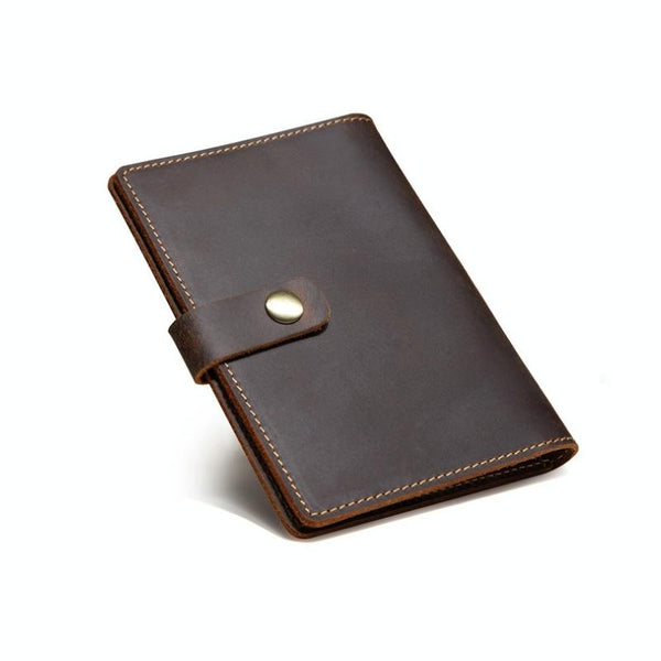 Dark Coffee Leather Passport Holder Travel Wallets