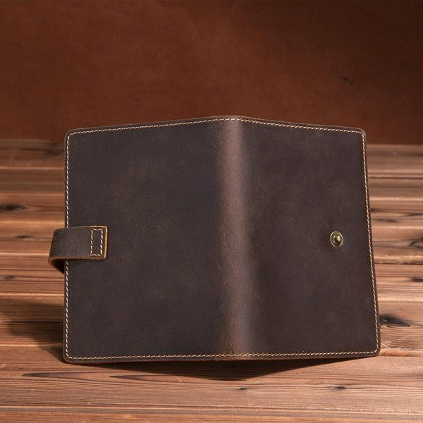 Dark Coffee Leather Passport Holder Travel Wallets