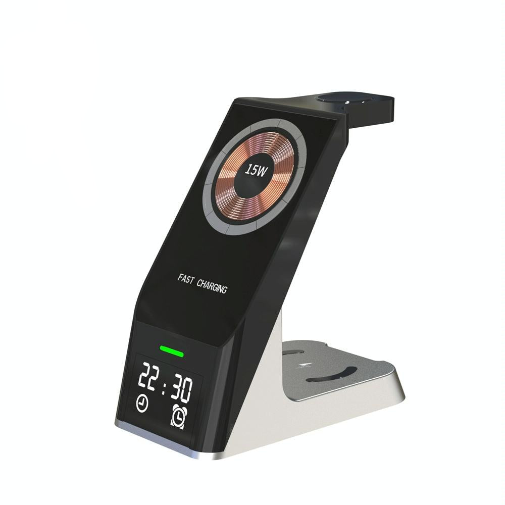 15W 6 In Magnetic Wireless Charger With Clock For Iwatch / Airpods Chargers & Cradles