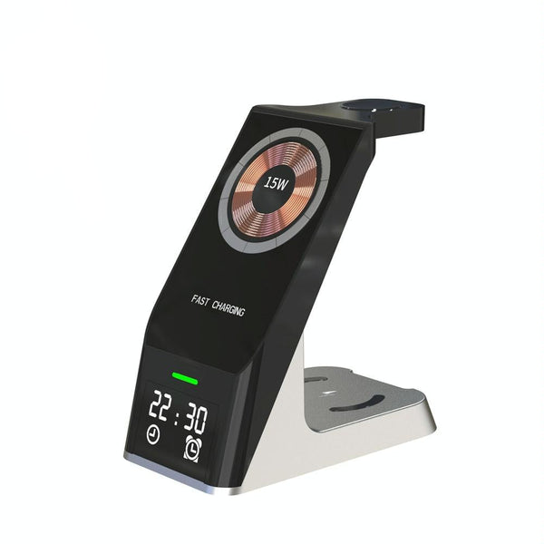 15W 6 In Magnetic Wireless Charger With Clock For Iwatch / Airpods Chargers & Cradles