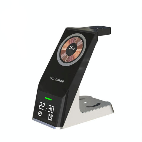 15W 6 In Magnetic Wireless Charger With Clock For Iwatch / Airpods Chargers & Cradles