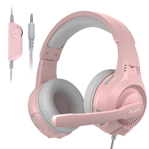 3.5Mm Wired Gaming Headset With Mic Pink Headsets