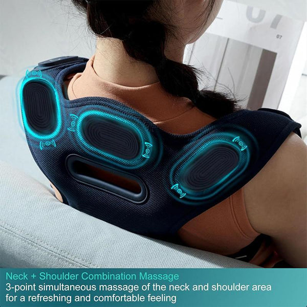 Electric Shoulder Neck Massage Belt Back Correction Belt Navy Blue Massagers