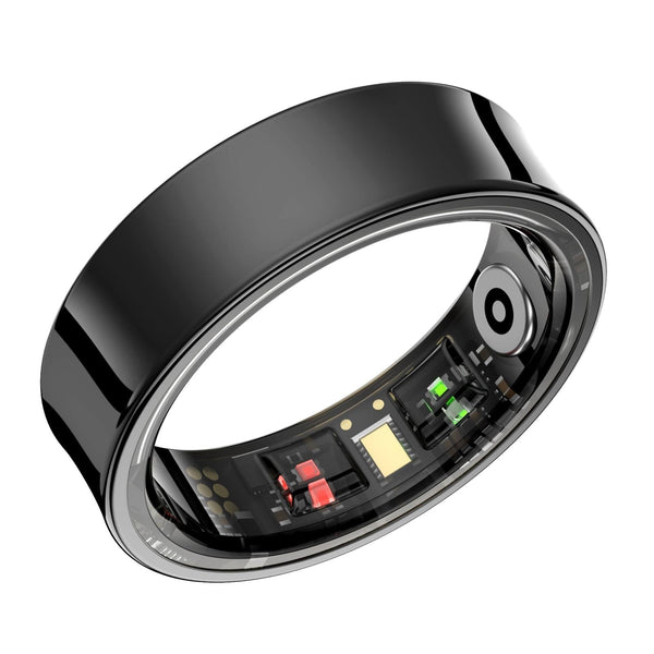 Smart Ring With Heart Rate Blood Oxygen Sleep Monitoring & Sports Modes Size 11 Black Activity Trackers
