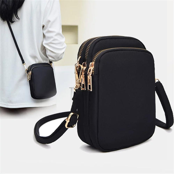 Women Mini Crossbody Phone Bag With Headphone Hole Black Women's Bags & Handbags