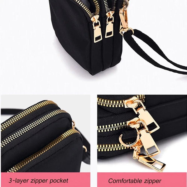 Women Mini Crossbody Phone Bag With Headphone Hole Black Women's Bags & Handbags