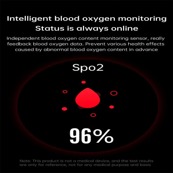 Veile Studios Smart Watch With Heart / Blood Monitoring Black Watches