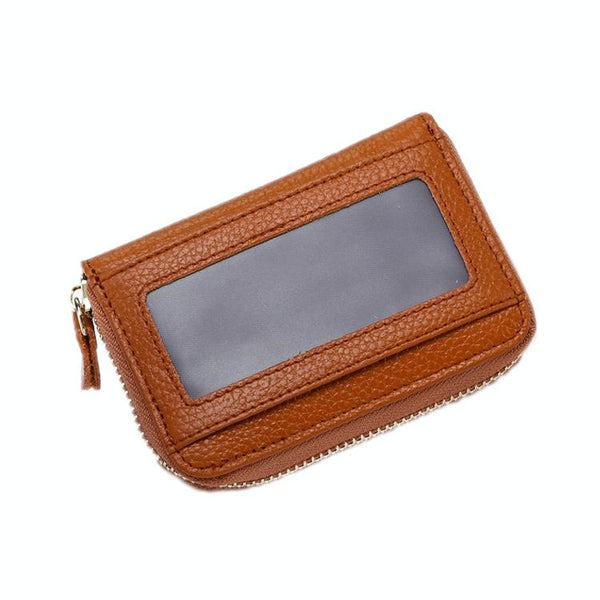 Multi Position Zipper Organ Card Holder Versatile Business Accessory Red Business Card Holders