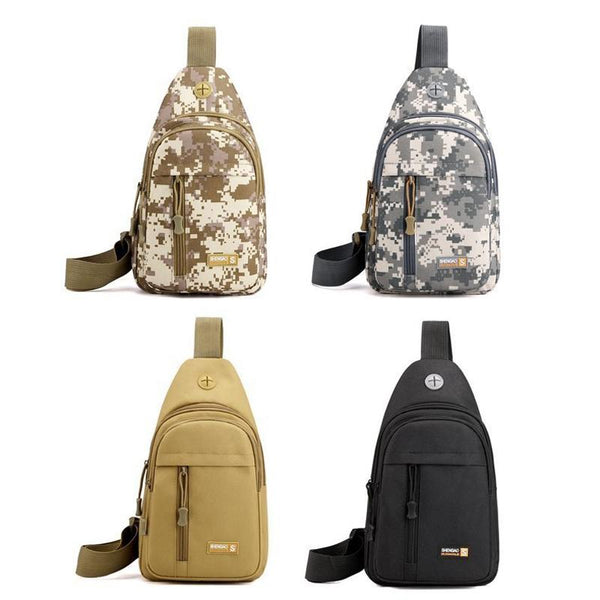 Messenger Chest Bag Durable Oxford Cloth Shoulder For Outdoor Activities Khaki Bags
