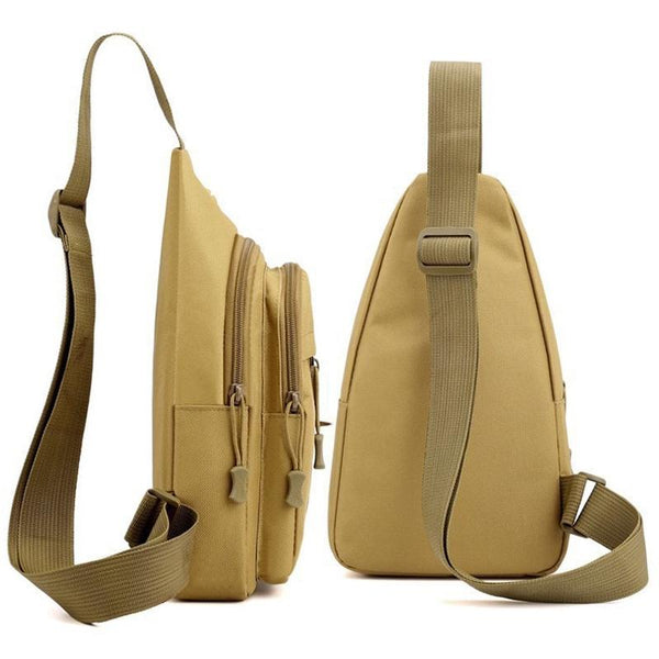 Messenger Chest Bag Durable Oxford Cloth Shoulder For Outdoor Activities Khaki Bags