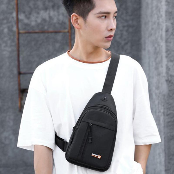 Messenger Chest Bag Durable Oxford Cloth Shoulder For Outdoor Activities Khaki Bags