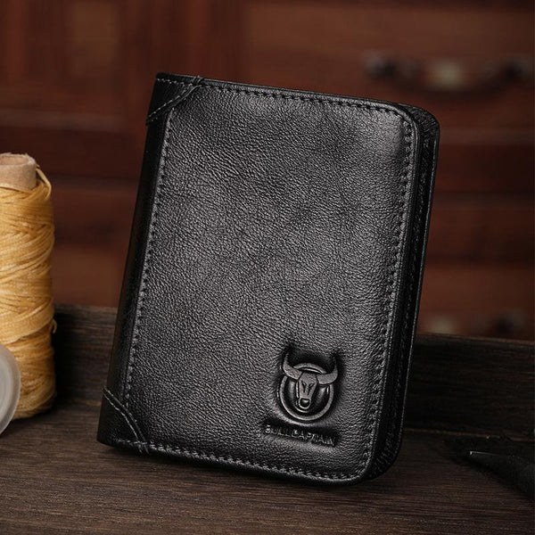 Men Rfid Leather Wallet With Coin Clip Coffee Wallets