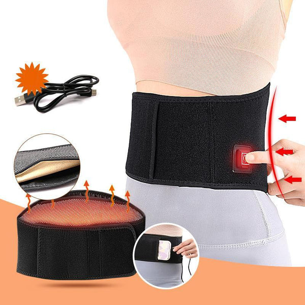 Usb Heated Waist Belt For Sports Therapy Black Belts