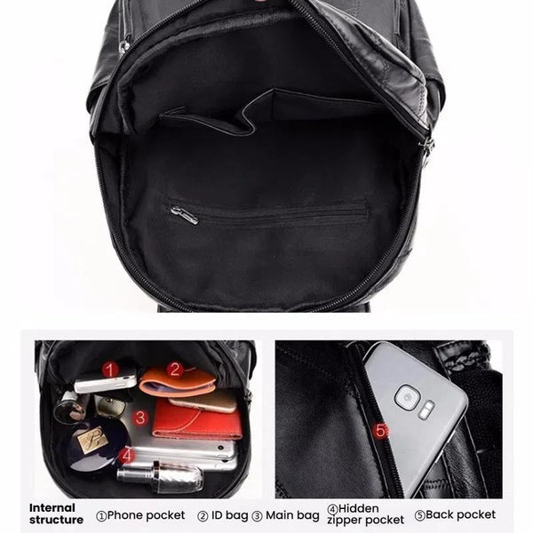 Simple Black Pu Leather Shoulder Bag For Women Women's Bags & Handbags