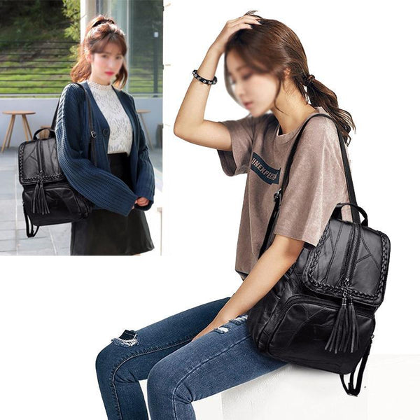 Simple Black Pu Leather Shoulder Bag For Women Women's Bags & Handbags
