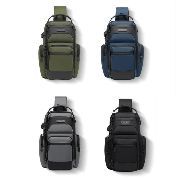 Lightweight Men Waterproof Crossbody Chest Bag Travel Companion Black Bags