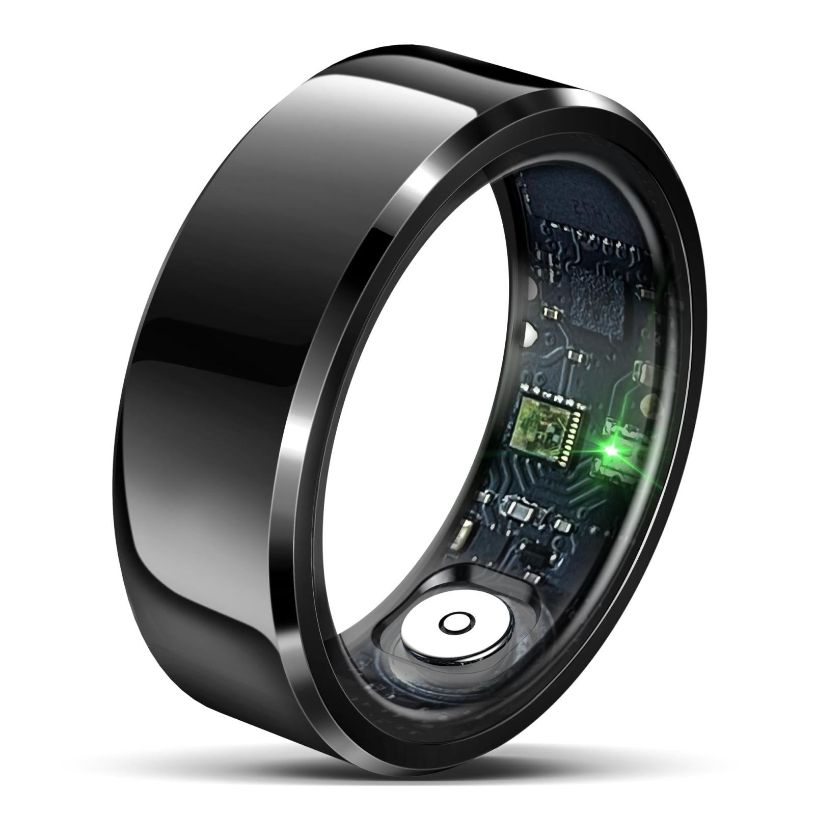 Smart Ring With Heart Rate Blood Oxygen And Sleep Monitoring Size 9 Black Activity Trackers