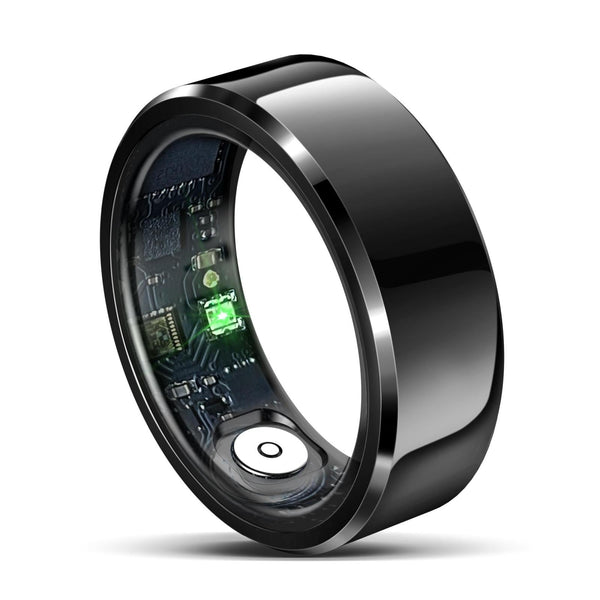Smart Ring With Heart Rate Blood Oxygen And Sleep Monitoring Size 9 Black Activity Trackers