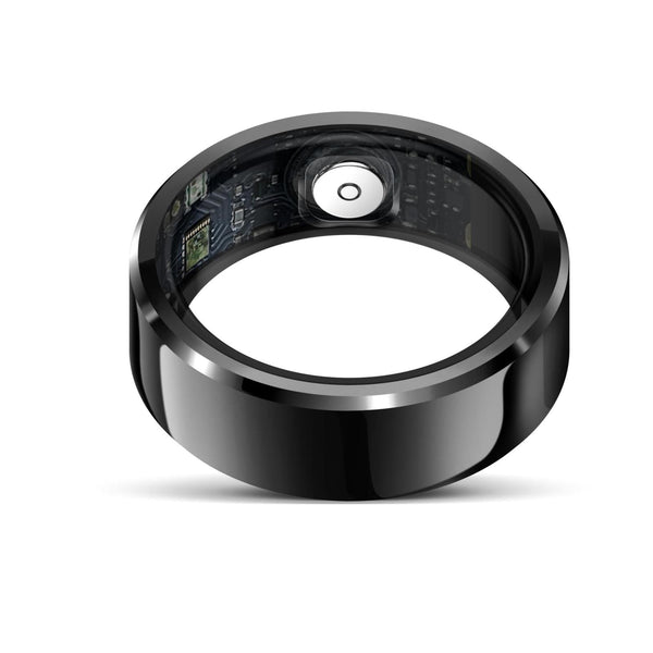 Smart Ring With Heart Rate Blood Oxygen And Sleep Monitoring Size 9 Black Activity Trackers