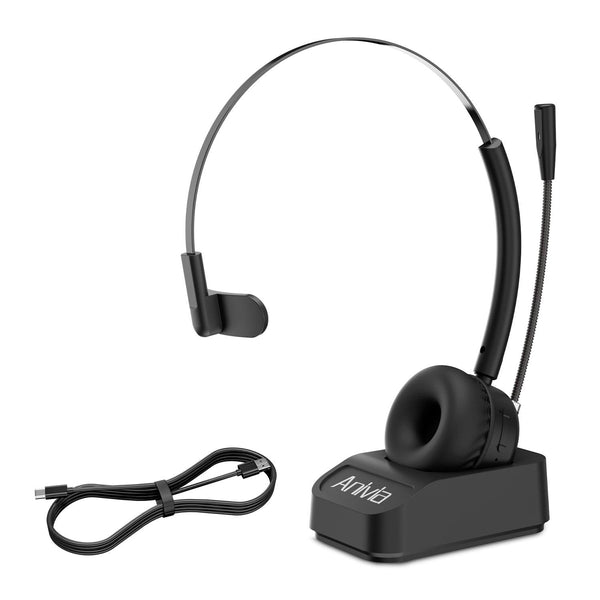 Wireless Noise Cancelling Headset With Mic Black Headsets