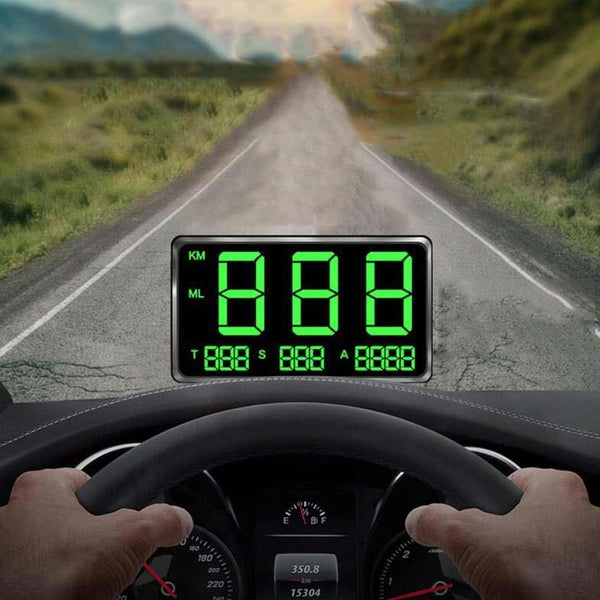 4.5 Inch Hud Car Speed Meter With Overspeed Alarm Mileage Altitude Clock Black Other Car Video