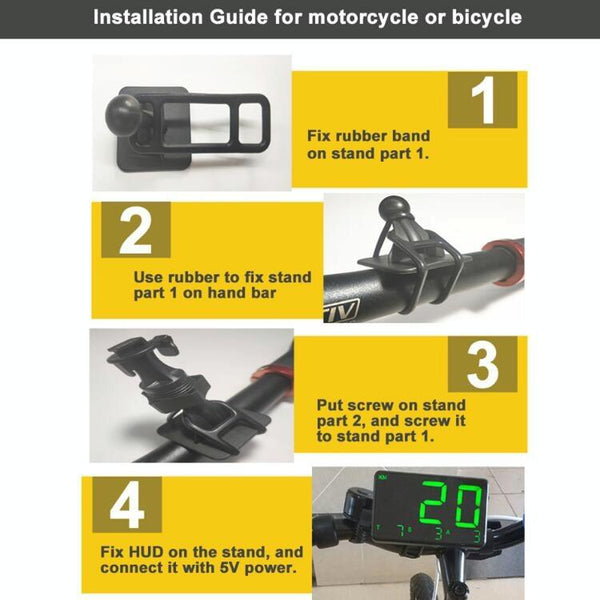 4.5 Inch Hud Car Speed Meter With Overspeed Alarm Mileage Altitude Clock Black Other Car Video