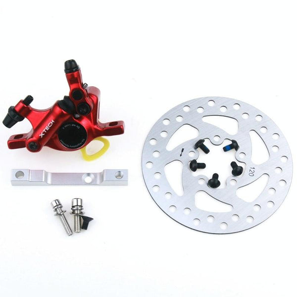 Upgraded 3 In 1 Scooter Brake & Seat Set For Xiaomi M365 Pro Red Brake + Silver Adapter Accessories
