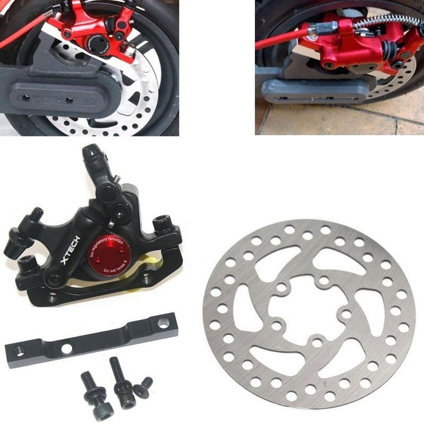 Upgraded 3 In 1 Scooter Brake & Seat Set For Xiaomi M365 Pro Red Brake + Silver Adapter Accessories