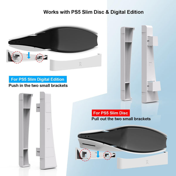 Universal Horizontal Stand For Ps5 Slim Digital / Optical Drive Version Black Other Video Game Accessories