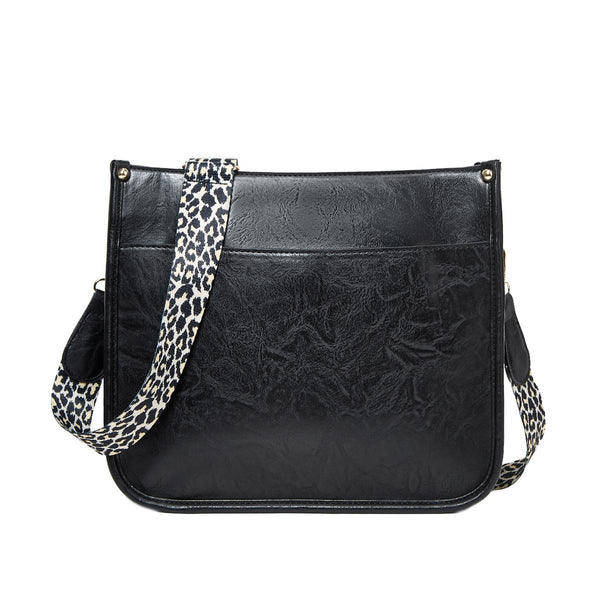 Leopard Print Waterproof Crossbody Tote Bag Black Women's Bags & Handbags