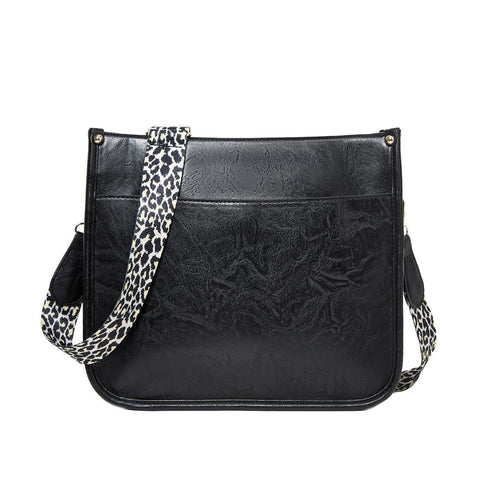 Leopard Print Waterproof Crossbody Tote Bag Black Women's Bags & Handbags