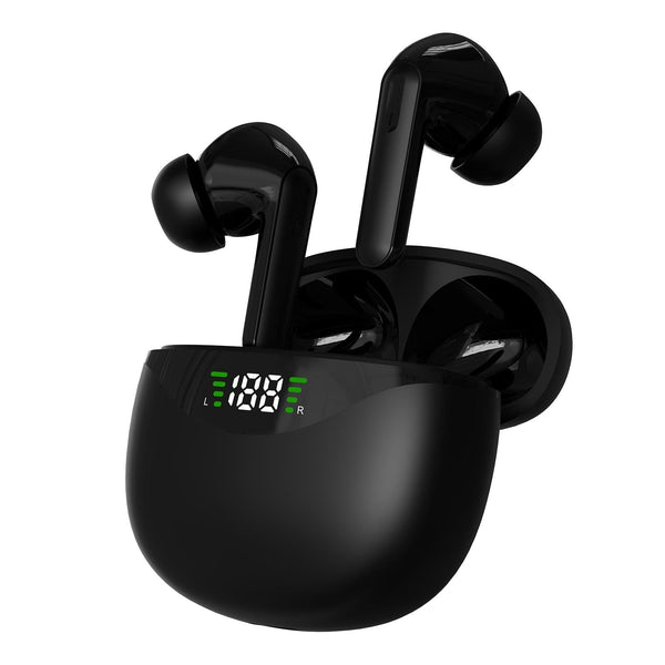 Wireless Tws Bluetooth Earphones Stereo Sound Black Earbuds