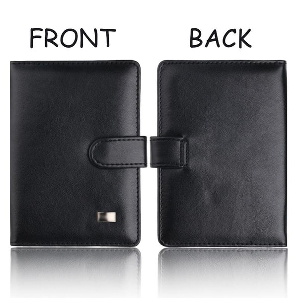 Passport & Card Holder With Buckle Clip Pu Protection Red Business Card Holders