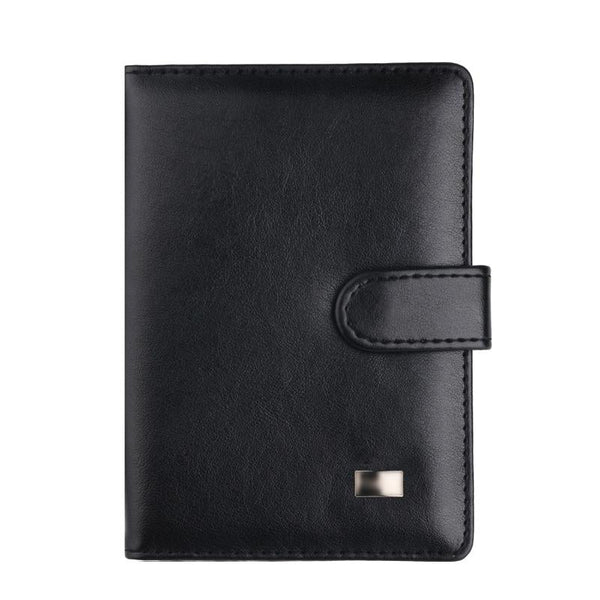 Passport & Card Holder With Buckle Clip Pu Protection Red Business Card Holders
