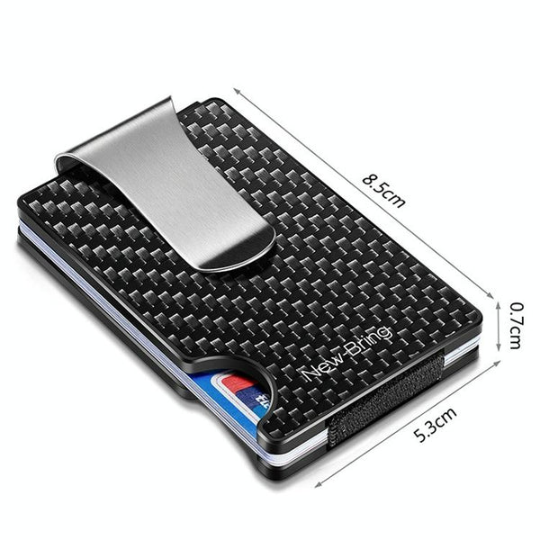 Ultra Thin Rfid Carbon Fiber Wallet For Men Anti Theft Card Holder Silver Wallets