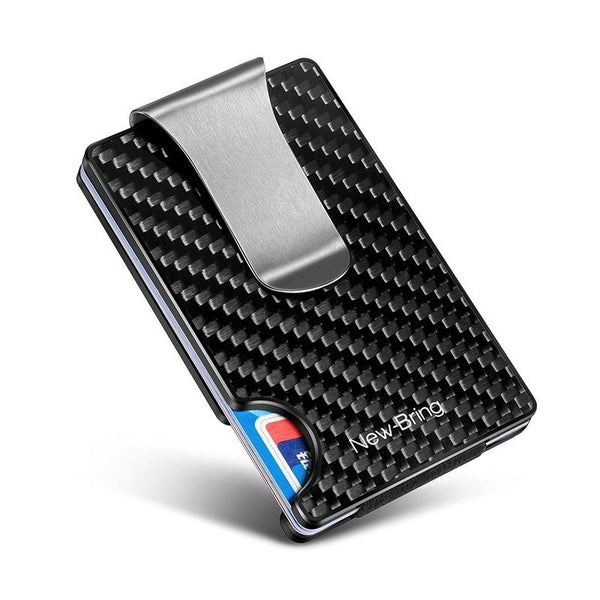 Ultra Thin Rfid Carbon Fiber Wallet For Men Anti Theft Card Holder Silver Wallets