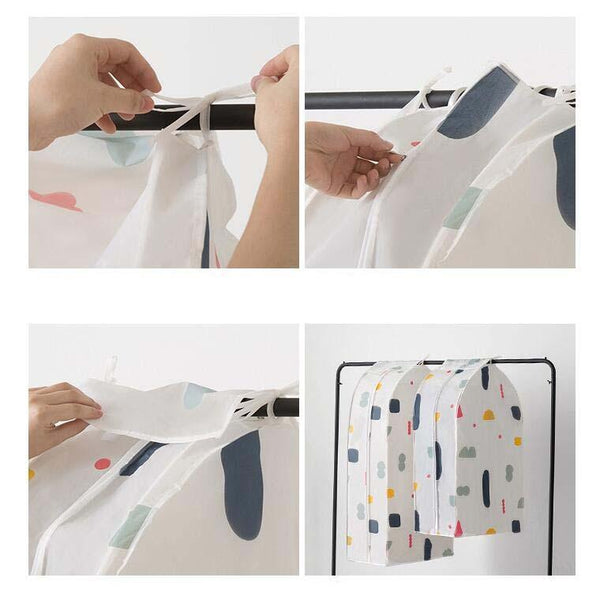 Small 3D Hanger Pocket Wardrobe With Dust Cover Geometry Garment Bags