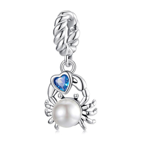 925 Sterling Silver Adorable Crab Pendant Charms & Pendants