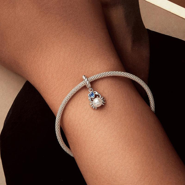 925 Sterling Silver Adorable Crab Pendant Charms & Pendants