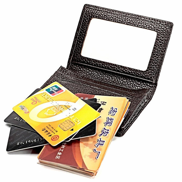 Men Leather Rfid Card Holder Blocking Technology Black Business Card Holders