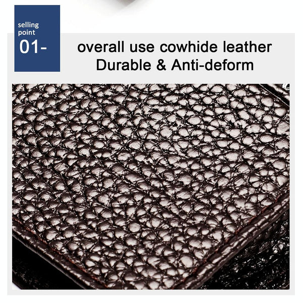 Men Leather Rfid Card Holder Blocking Technology Black Business Card Holders