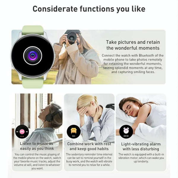 Bluetooth Talk Smartwatch Multi Function Monitor Heart Rate / Blood Pressure Oxygen Sleep Black Smart Watches