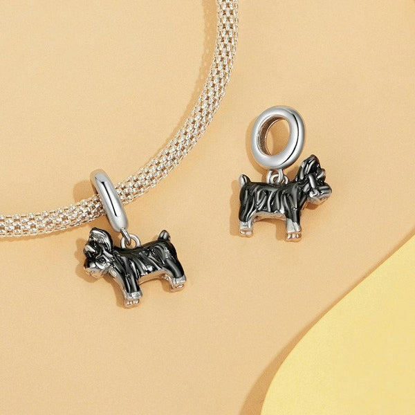 Veile Studios 1 Sets Of 925 Sterling Silver Schnauzer Bracelet With Gold Beads Bracelets