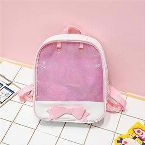 Mini Clear Kids Backpack With Bow Perfect For School Pink Backpacks & Bags