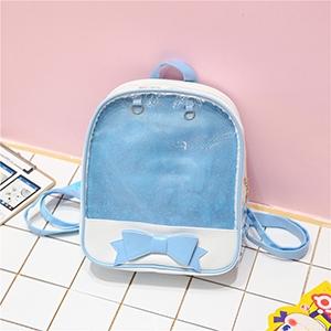 Mini Clear Kids Backpack With Bow Perfect For School Pink Backpacks & Bags