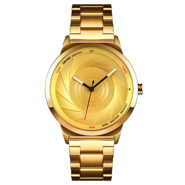Stylish Waterproof Gold Quartz Watch For Men Watches