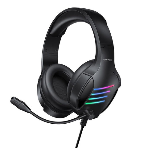Usb + 3.5Mm Gaming Headset With Mic & Ambient Light Black Headsets