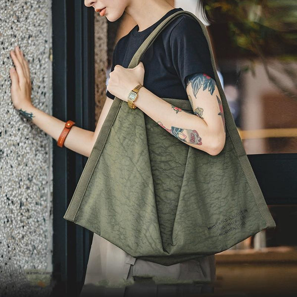 Waterproof Nylon Handbag Large Capacity Army Green Women's Bags & Handbags