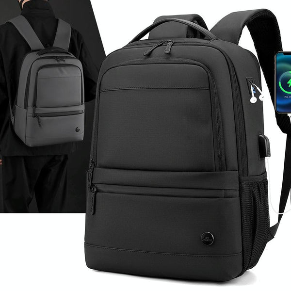 Men Usb Backpack With Charging Port Black Backpacks & Bags